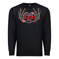 Black Happy Valentine's Day skeleton hands Premium Sweatshirt - FaDigitalArtStudio