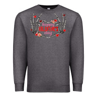 Charcoal Heather Happy Valentine's Day skeleton hands Premium Sweatshirt - FaDigitalArtStudio