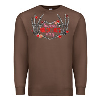 Chestnut Happy Valentine's Day skeleton hands Premium Sweatshirt - FaDigitalArtStudio