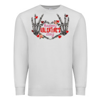 Dove Grey Happy Valentine's Day skeleton hands Premium Sweatshirt - FaDigitalArtStudio