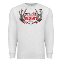 Oatmeal Heather Happy Valentine's Day skeleton hands Premium Sweatshirt - FaDigitalArtStudio