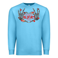Ocean Blue Happy Valentine's Day skeleton hands Premium Sweatshirt - FaDigitalArtStudio