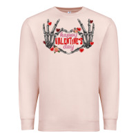 Pale Pink Happy Valentine's Day skeleton hands Premium Sweatshirt - FaDigitalArtStudio