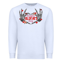 White Happy Valentine's Day skeleton hands Premium Sweatshirt - FaDigitalArtStudio