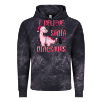 Cloud Black i believe in santa & dinosaurs pink Vintage Hoodie - MaliasSmallBusiness