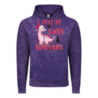 Cloud Purple i believe in santa & dinosaurs pink Vintage Hoodie - MaliasSmallBusiness
