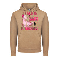 Vintage Coffee i believe in santa & dinosaurs pink Vintage Hoodie - MaliasSmallBusiness