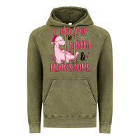 Vintage Olive i believe in santa & dinosaurs pink Vintage Hoodie - MaliasSmallBusiness