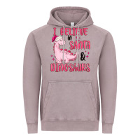 Vintage Zinc i believe in santa & dinosaurs pink Vintage Hoodie - MaliasSmallBusiness