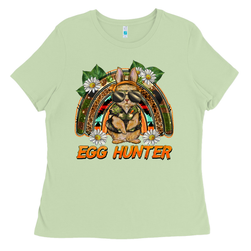 Easter Egg Hunter  Rabbit Rainbow Ladies Tee by BarkalooDesign | Teevron