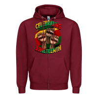 Burgundy im celebrating juneteenth  (1) Zipper Hoodie - CowGirlArtShop