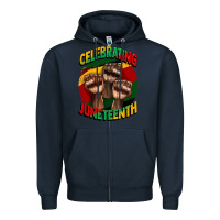 Navy im celebrating juneteenth  (1) Zipper Hoodie - CowGirlArtShop