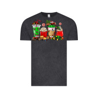 Vintage Black Christmas tractor coffee cup Vintage Tee - NancyCooperArtShop
