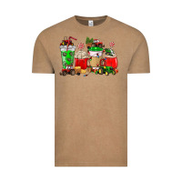 Vintage Coffee Christmas tractor coffee cup Vintage Tee - NancyCooperArtShop