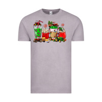 Vintage Zinc Christmas tractor coffee cup Vintage Tee - NancyCooperArtShop