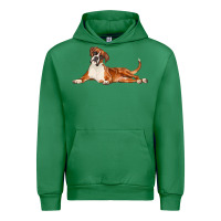 Emerald Boxer Dog Illustrations Urban Hoodie - LillyAllenDesigns