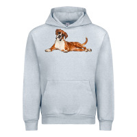 Heather Grey Boxer Dog Illustrations Urban Hoodie - LillyAllenDesigns