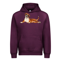 Mauve Wine Boxer Dog Illustrations Urban Hoodie - LillyAllenDesigns