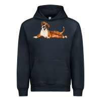 Navy Boxer Dog Illustrations Urban Hoodie - LillyAllenDesigns