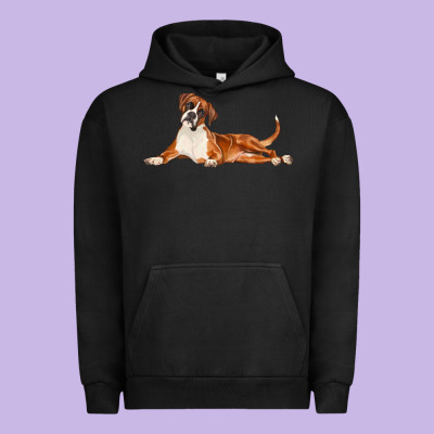 Boxer Dog Illustrations Urban Hoodie Designed By Lillyallendesigns
