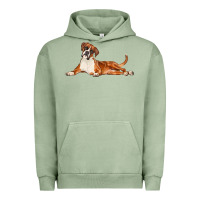 Pigment Oil Green Boxer Dog Illustrations Urban Hoodie - LillyAllenDesigns