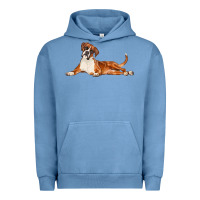 Pigment Pebble Blue Boxer Dog Illustrations Urban Hoodie - LillyAllenDesigns