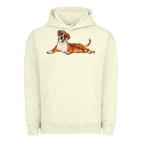 Pigment Pistachio Boxer Dog Illustrations Urban Hoodie - LillyAllenDesigns