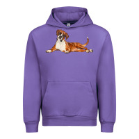 Tulip Boxer Dog Illustrations Urban Hoodie - LillyAllenDesigns