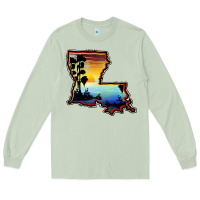 Matcha louisiana  sunset map Long Sleeve Tee - BarkalooDesign
