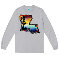 Moon Dust louisiana  sunset map Long Sleeve Tee - BarkalooDesign
