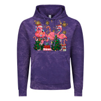 Cloud Purple christmas flamingos Vintage Hoodie - MaliasSmallBusiness