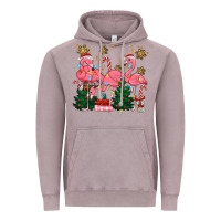 Vintage Zinc christmas flamingos Vintage Hoodie - MaliasSmallBusiness