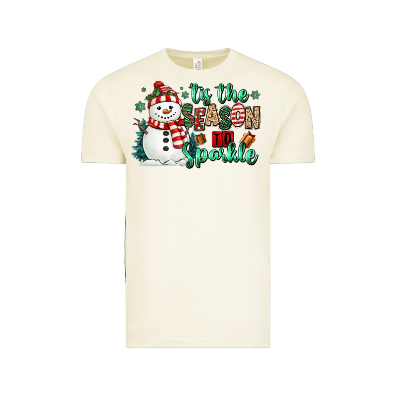 Tis The Season To Sparkle Snowman Vintage Tee by MaliasSmallBusiness | Teevron