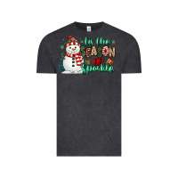 Vintage Black tis the season to sparkle snowman Vintage Tee - MaliasSmallBusiness