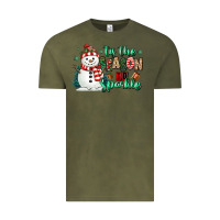Vintage Olive tis the season to sparkle snowman Vintage Tee - MaliasSmallBusiness