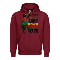 Burgundy juneteenth 1865 because my ancestors Zipper Hoodie - CowGirlArtShop