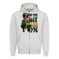 Dove Grey juneteenth 1865 because my ancestors Zipper Hoodie - CowGirlArtShop