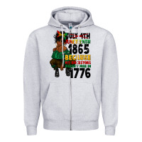 Heather Grey juneteenth 1865 because my ancestors Zipper Hoodie - CowGirlArtShop