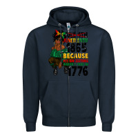 Navy juneteenth 1865 because my ancestors Zipper Hoodie - CowGirlArtShop