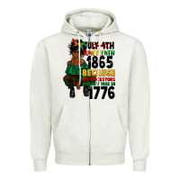Oatmeal Heather juneteenth 1865 because my ancestors Zipper Hoodie - CowGirlArtShop