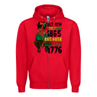 Red juneteenth 1865 because my ancestors Zipper Hoodie - CowGirlArtShop