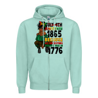 Seafoam juneteenth 1865 because my ancestors Zipper Hoodie - CowGirlArtShop
