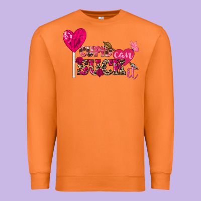 Cupid Can Suck It Valentine's Day Premium Sweatshirt Designed By Fadigitalartstudio