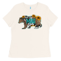 Bone baby bear mini sunflowers leopard cowhide mother's day Ladies Tee - Jasminsmagicworld