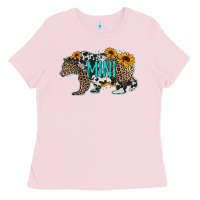 Bubblegum Pink baby bear mini sunflowers leopard cowhide mother's day Ladies Tee - Jasminsmagicworld