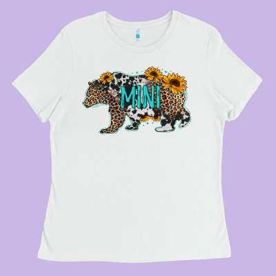Baby Bear Mini Sunflowers Leopard Cowhide Mother's Day Ladies Tee Designed By Jasminsmagicworld