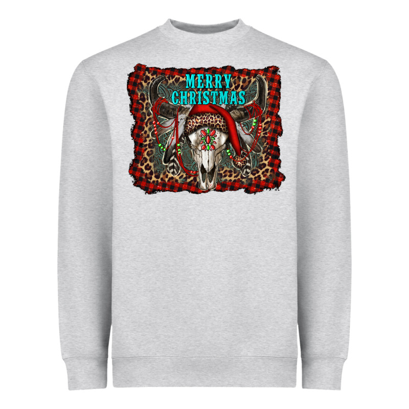Merry Christmas Bull Skull Heavyweight Sweatshirt by RanaPortraitStore | Teevron