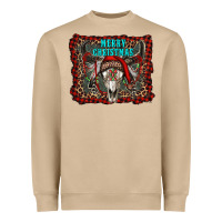 Mushroom merry christmas bull skull Heavyweight Sweatshirt - RanaPortraitStore