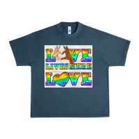 Midnight Navy Western LGBTQ+ Love Lives Here Tumbler Urban Heavy Tee - BundleAndBundleShop