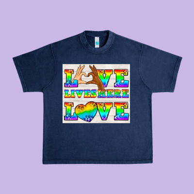 Western Lgbtq+ Love Lives Here Tumbler Urban Heavy Tee Designed By Bundleandbundleshop